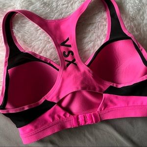 Victoria’s Secret VSX Sexy Sport Pink & Black Racerback Sports Bra Size 32C